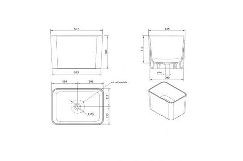 TURNER HASTINGS Tribo 60 x 42 Fireclay Butler / Laundry Sink