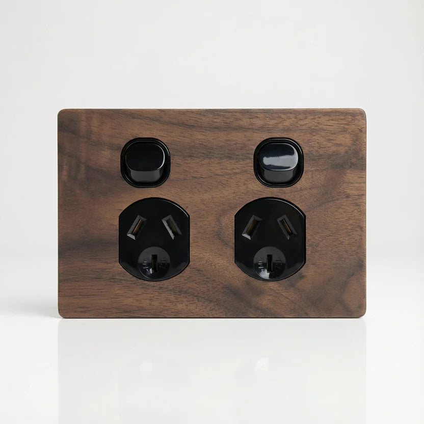 TIMBER PLATES - Natural timber switch plates - Walnut – Avoca Interiors