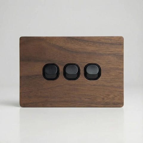 TIMBER PLATES - Natural timber switch plates - Walnut