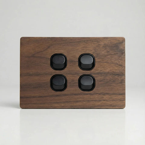 TIMBER PLATES - Natural timber switch plates - Walnut